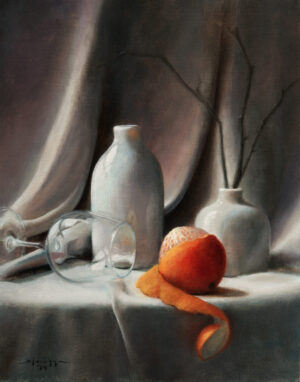 Mike Laiuppa Wine Glass with Orange